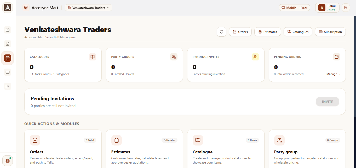 Accosync Mart Web Seller Management